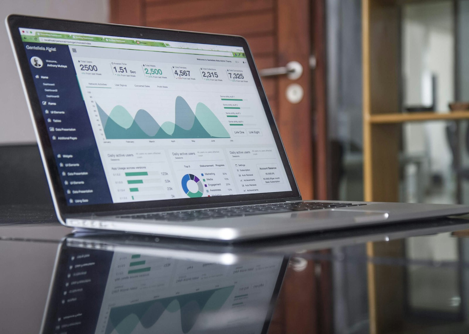 SEO chart and website performance metrics