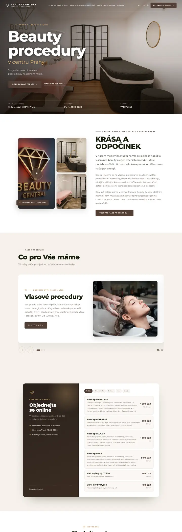 Full homepage of Beauty Central (beautycentral.cz)