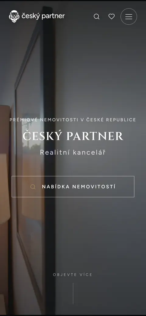Český Partner website on a phone