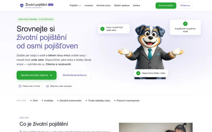 Životní pojištění homepage (zivotni-pojisteni.com)